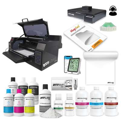 DTFLine VANTAGE II 14 inch DTF Printer (includes DTF Printer and Cutter, Heat Station and Supplies - White Ink Circulation System, Vacuum, RIP Software, 6 Liters DTF ink, 3.5lb DTF Powder, 100m DTF Roll, Training and Onboarding)