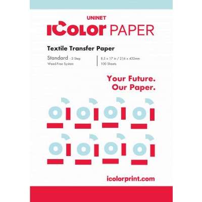 iColor Standard 2 Step -B- Adhesive Media for Light Dark Textiles -Long- 8.5 in x 17 in (216 x 432mm) - includes 100 pcs