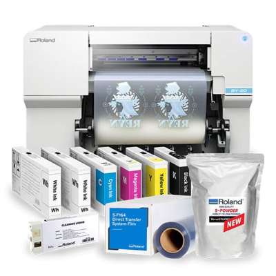 Roland BY-20 Direct to Film (DTF) 20 Wide Roll Printer, Cutter, RIP, Inks, Film and Powder and More (Bundle 2)
