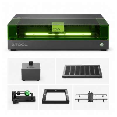 xTool S1 Professional Enclosed Diode Laser Cutting System (20W Edition) - Deluxe Bundle