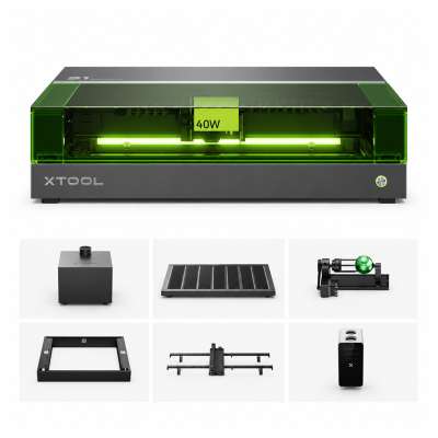 xTool S1 Professional Enclosed Diode Laser Cutting System (40W Edition) - Deluxe Bundle